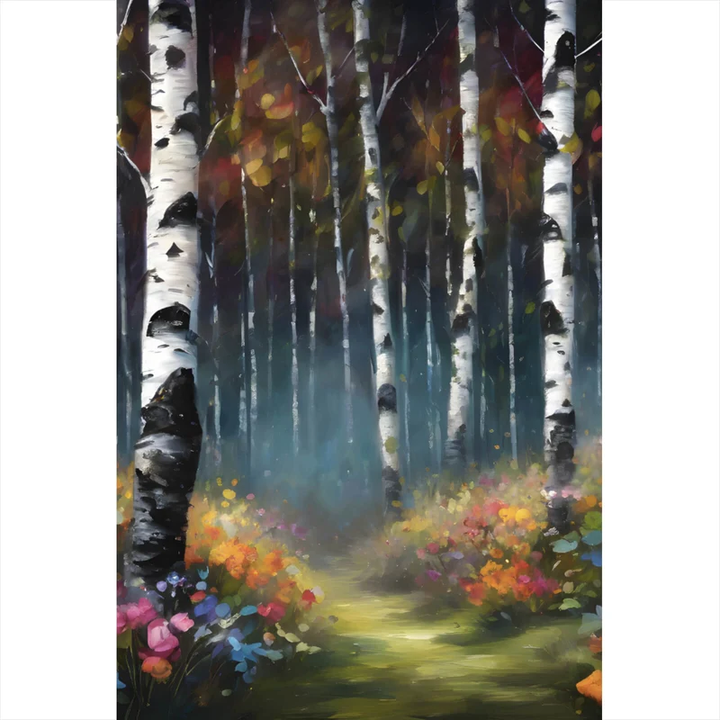 Aluminiumbild Malerischer Wald Abstrakt Hochformat