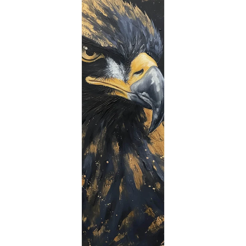 Poster Abstraktes Portrait eines Raubvogels Panorama Hoch