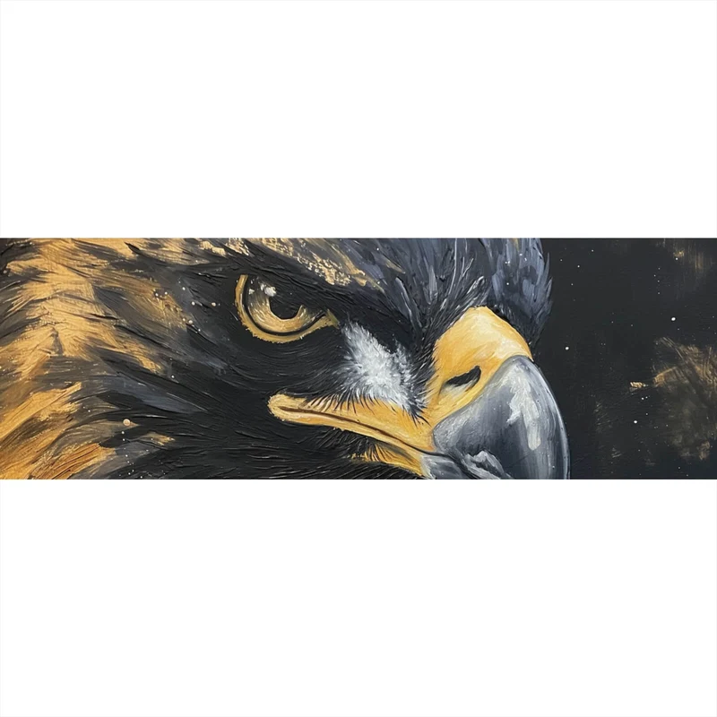 Aluminiumbild gebürstet Abstraktes Portrait eines Raubvogels Panorama