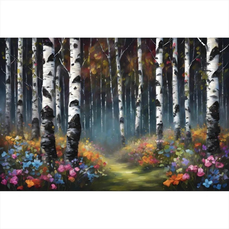 Aluminiumbild Malerischer Wald Abstrakt Querformat