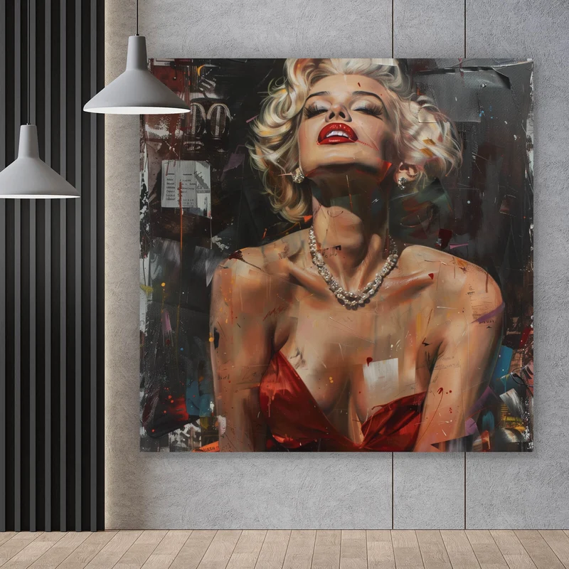 Poster Verführerisches Frauen Portrait Abstrakt Quadrat