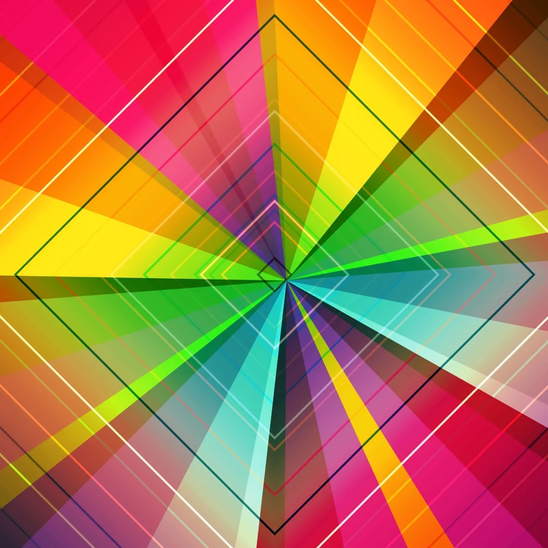 Poster Regenbogen Geometrie Quadrat