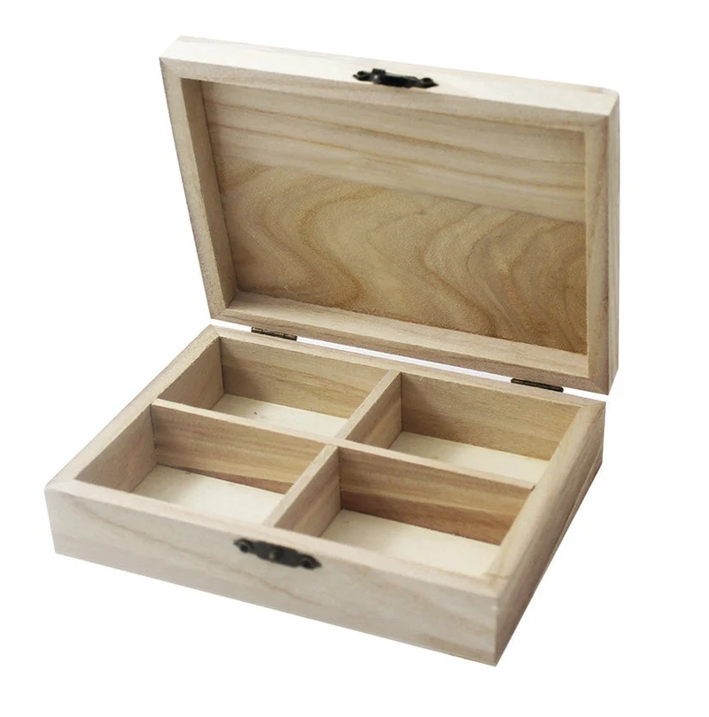 Pentart Holzschatulle mit 4 Fächern 14 x 10 x 3,5 cm