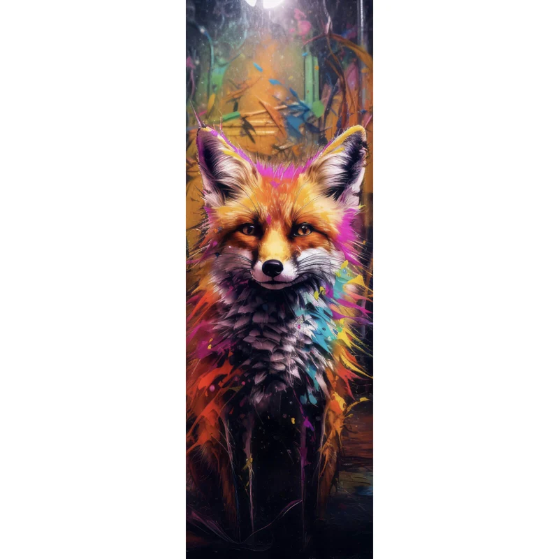 Acrylglasbild Bunter Fuchs im Fantasieland Panorama Hoch