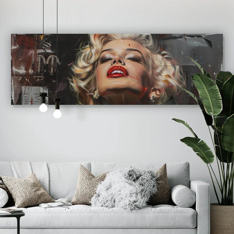 Poster Verführerisches Frauen Portrait Abstrakt Panorama