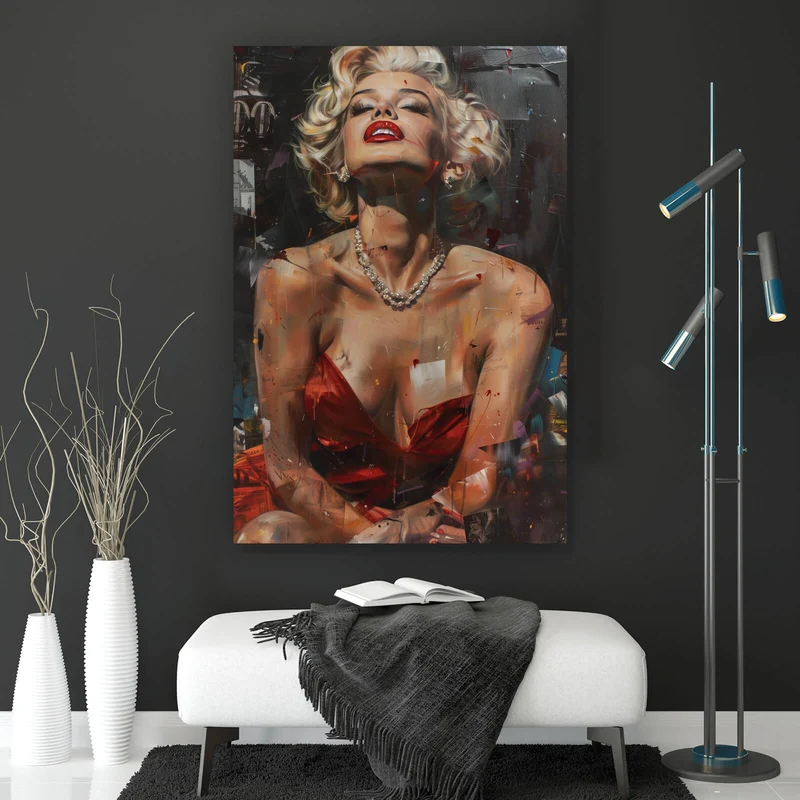 Spannrahmenbild Verführerisches Frauen Portrait Abstrakt Hochformat