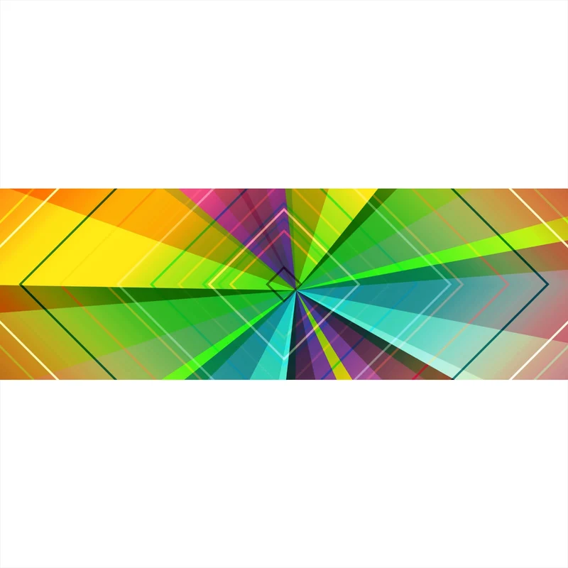 Leinwandbild Regenbogen Geometrie Panorama