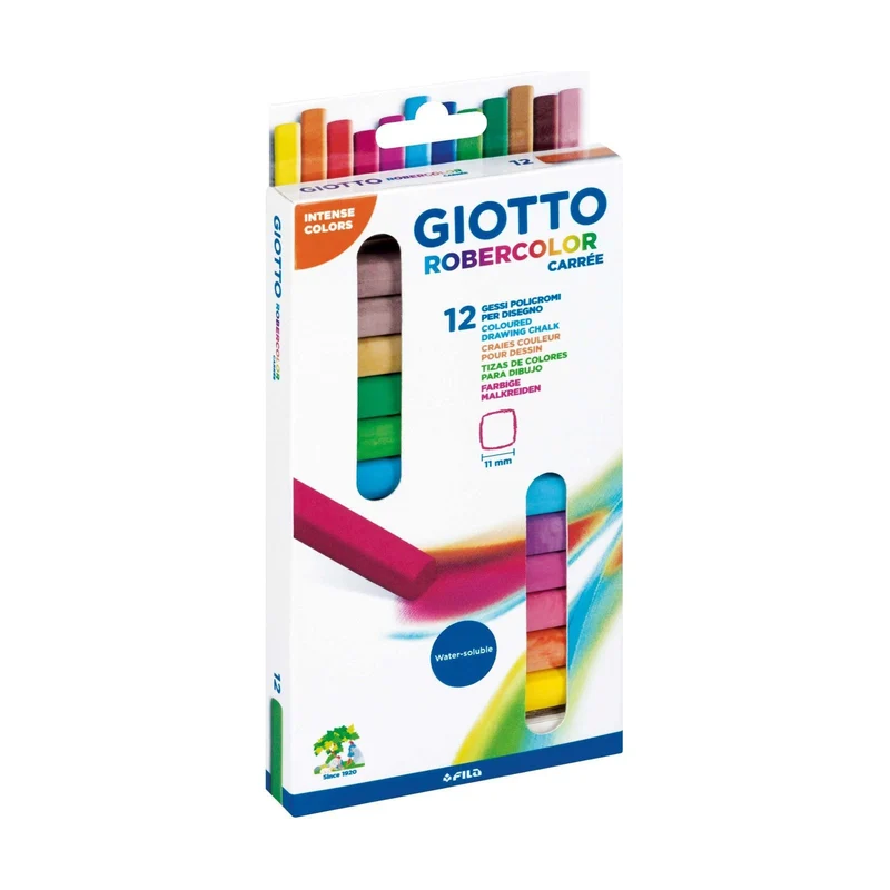 GIOTTO Robercolor Carré brezprašne krede oglate barvne 12 kosov