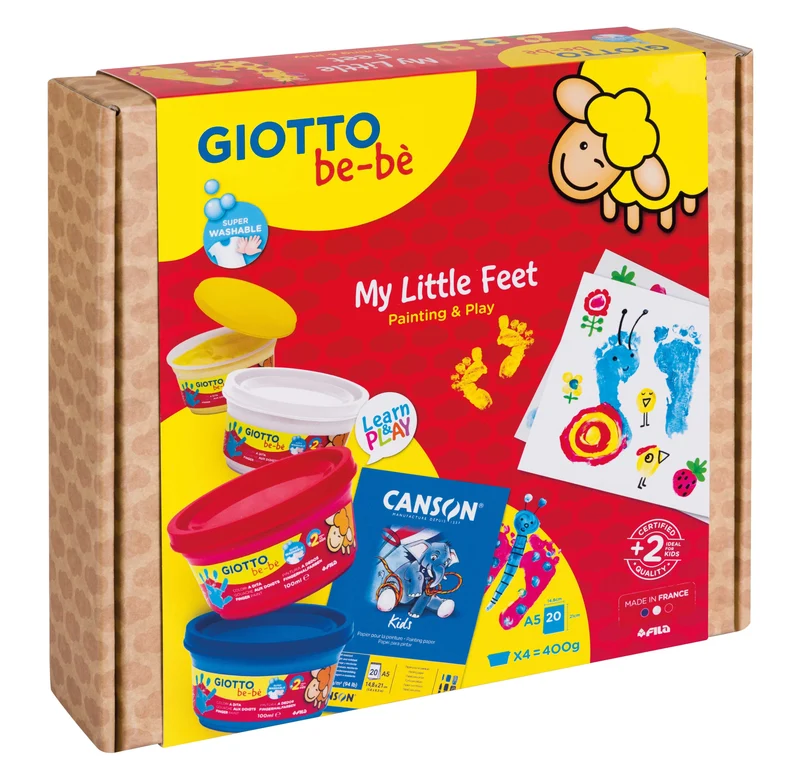 Kreativset GIOTTO be-bè My Little Feet für Hand- und Fußabdrücke – 5-tlg.