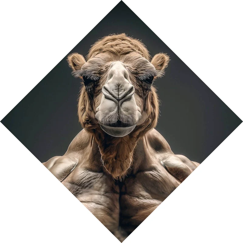 Poster Muskelbepacktes Kamel mit beeindruckender Statur Raute