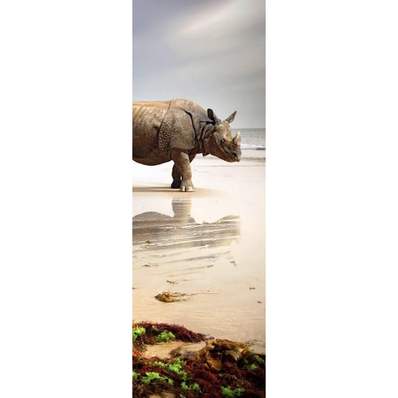 Leinwandbild Nashorn an der Küste Panorama Hoch