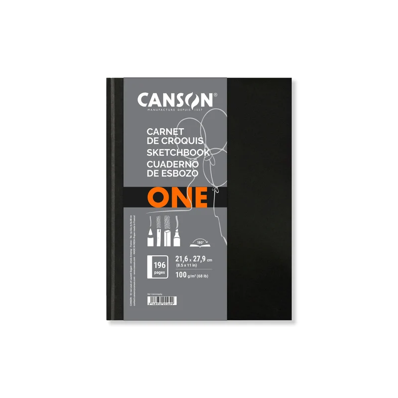 Canson Art Book One skicirka v trdi vezavi 100 g/m² 98 listov - 21,6 x 27,9 cm