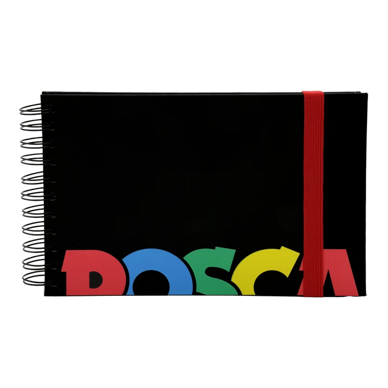 Скицник Posca, черен, A5, микс от 3 цвята хартия