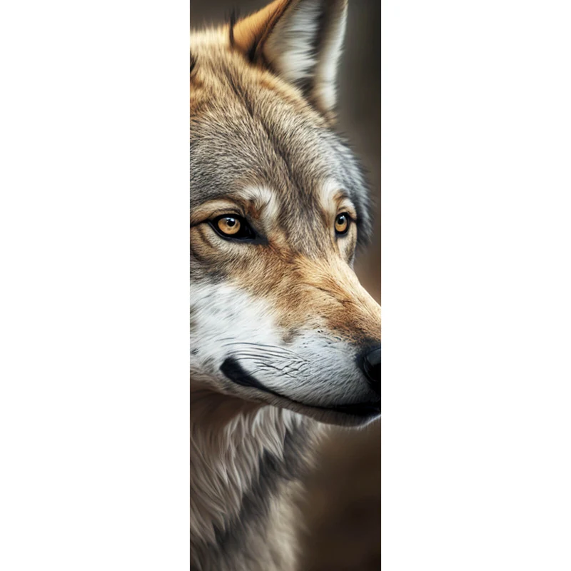 Leinwandbild Portrait eines ausdrucksstarken Wolfes Panorama Hoch