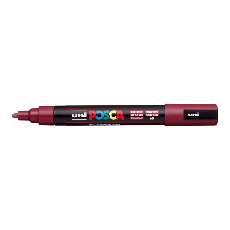 Акрилен маркер Posca PC-5M, 1,8 - 2,5 mm, бордо (60)
