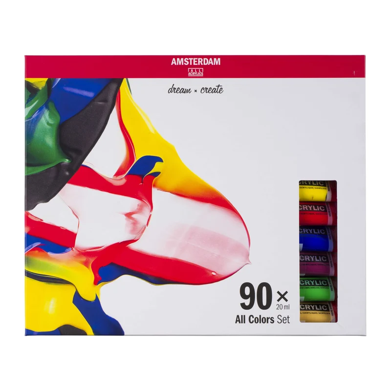 Σετ ακρυλικά χρώματα ROYAL TALENS Amsterdam Όλα τα χρώματα 90 x 20 ml
