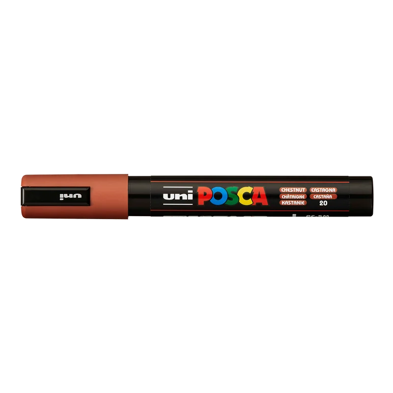 Akrylový popisovač Posca PC-5M, 1,8 – 2,5 mm, gaštanová (20)