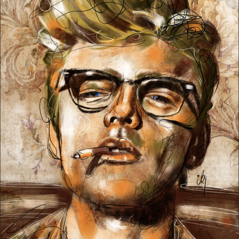 Spannrahmenbild Abstraktes Portrait James Dean Quadrat