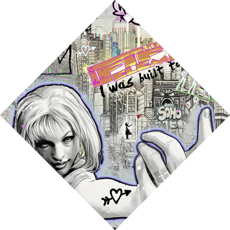 Acrylglasbild 5th Element Pop Art Graffiti Raute