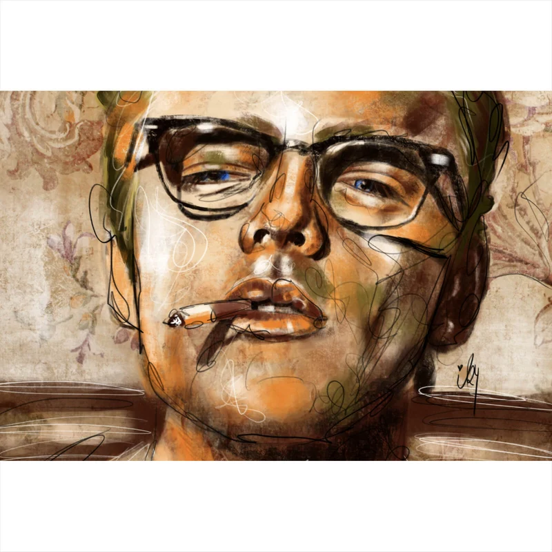 Leinwandbild Abstraktes Portrait James Dean Querformat