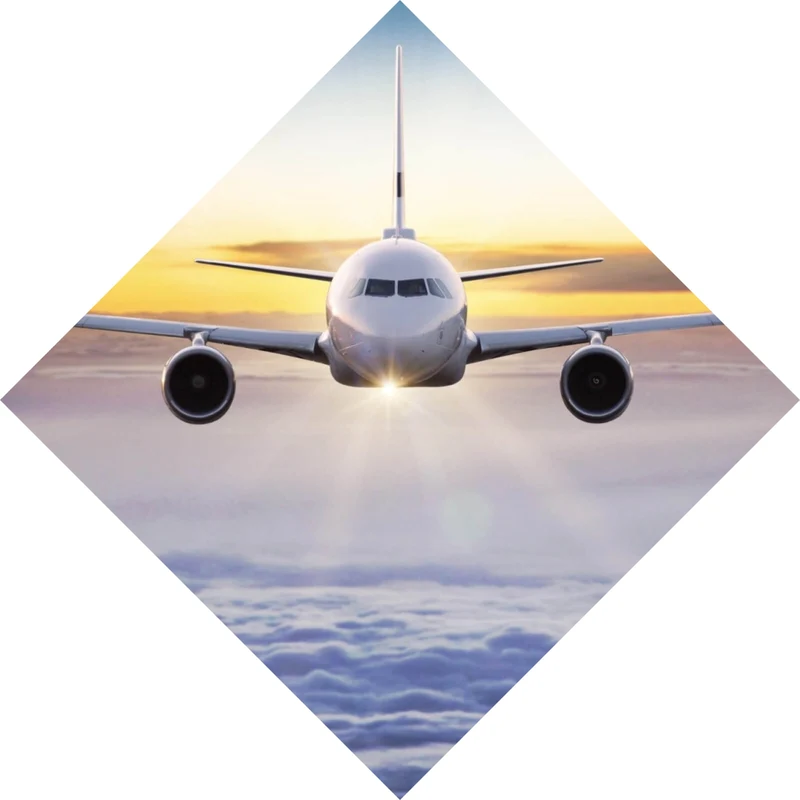 Poster Flugzeug fliegt über den Wolken Raute