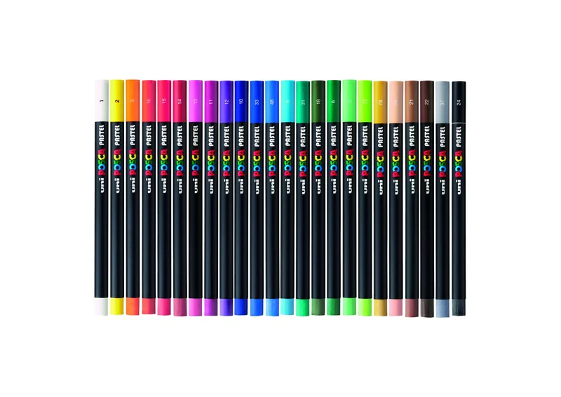 Posca KPA-100 24C Wachspastelle, Set, Farbmix