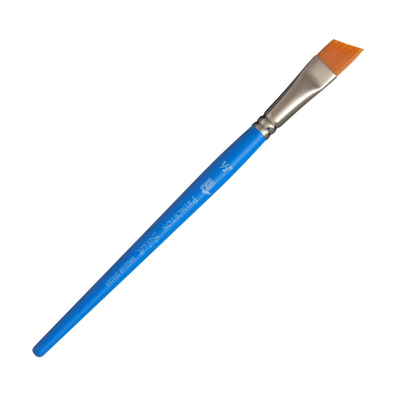 Šikmý syntetický umelecký štetec PRINCETON Select s krátkou rúčkou