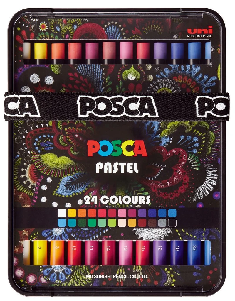 Pastelli a cera Posca KPA-100 24C, set, colori assortiti