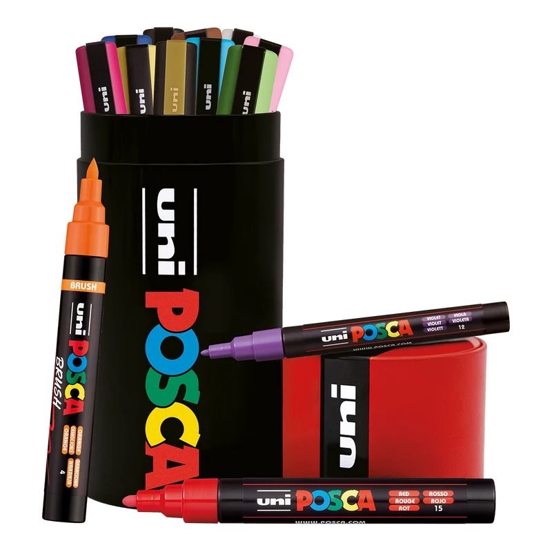 Posca set combinato di pennarelli in scatola di latta – 13 pz (PC-3M, PC-5M, PC-5BR)