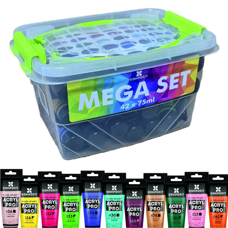 Acrylfarben-Set Kompozit ACRYL PRO in Box – 42 x 75 ml