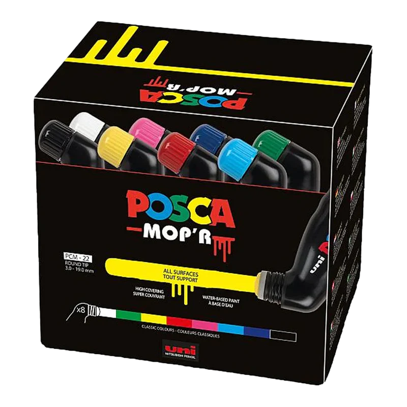 Posca PCM-22 8C MOP´R sada popisovačov, 3 – 19 mm, mix farieb (8 ks)