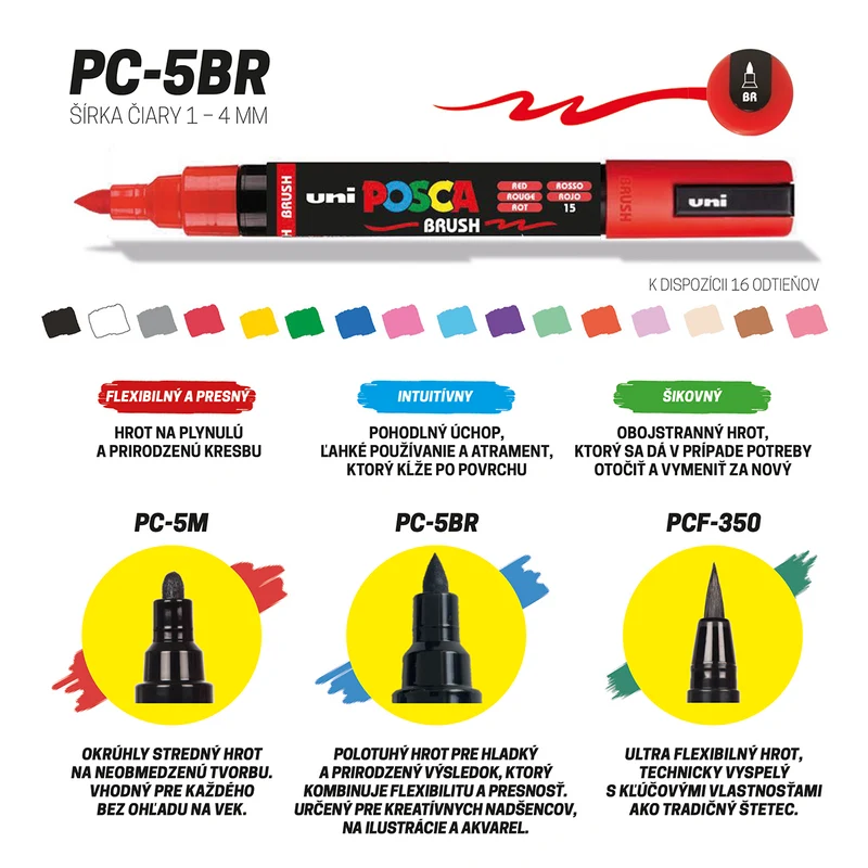 Posca Marker-Set PC-5BR, 1 – 4 mm, Grundfarben – 8 Stk.